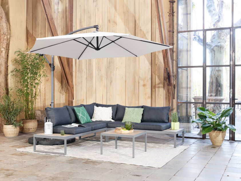 Lifa Garden Hängesonnenschirm Ø 300 cm Creme - inklusive Schutzhülle
