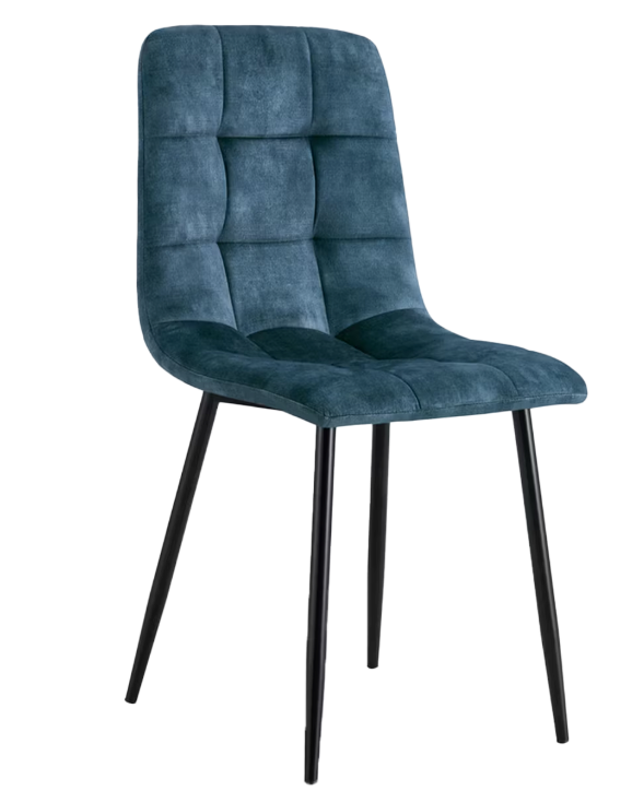 Multifurn - Yerevan Dining Chair - 2 Stück - Velvet Petrol & Metall - mit Armlehne & schwarzem Untergestell - 2er Set - Maximaler Komfort & luxuriöses Erscheinungsbild