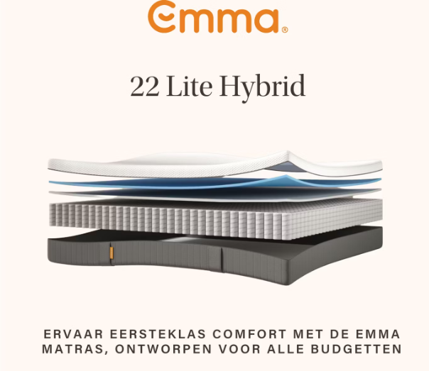 Emma Lite Matratze 90x200 cm - Feste Taschenfederkernmatratze mit 7 Zonen - Grau