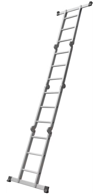 Batavia Aluminium Multifunktionsleiter 4x3 Sprossen - Höhe 165 cm | Arbeitshöhe 339 cm - Kompakt 90x33,5x25 cm