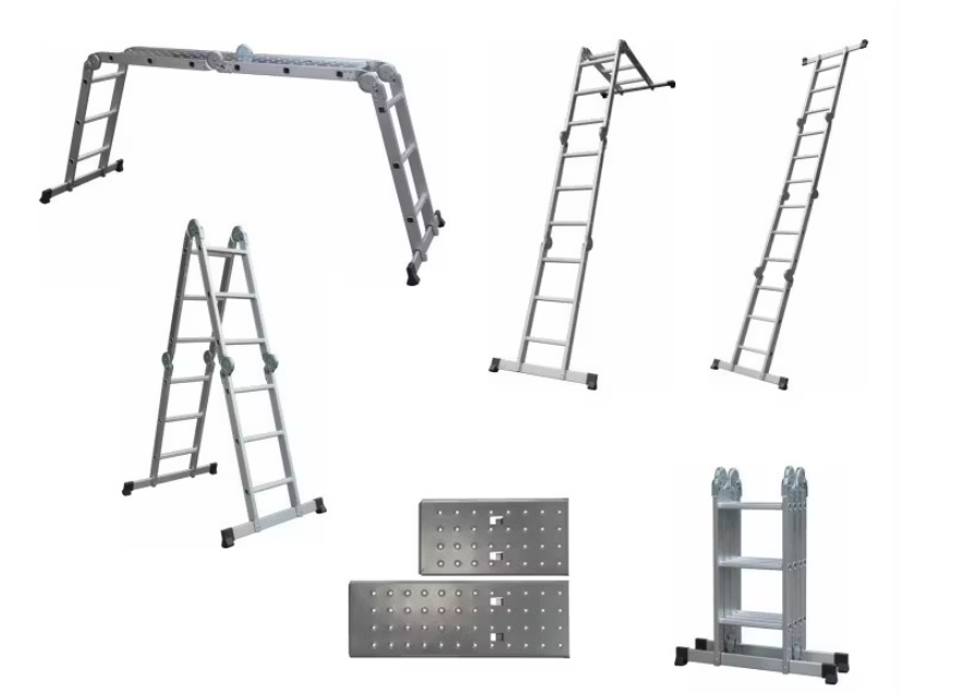 Batavia Aluminium Multifunktionsleiter 4x3 Sprossen - Höhe 165 cm | Arbeitshöhe 339 cm - Kompakt 90x33,5x25 cm