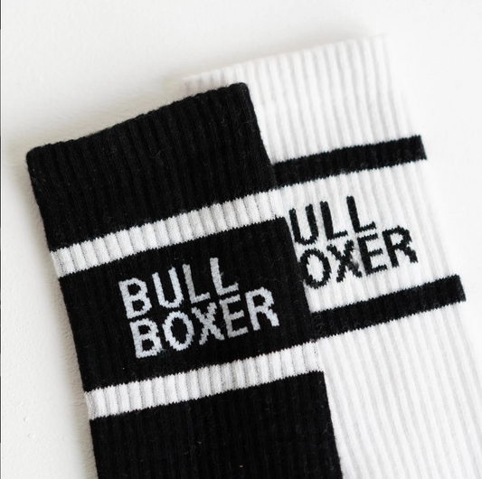 Bullboxer Herren Socken Weiß/Schwarz - 2er-Pack - Größe 35-38