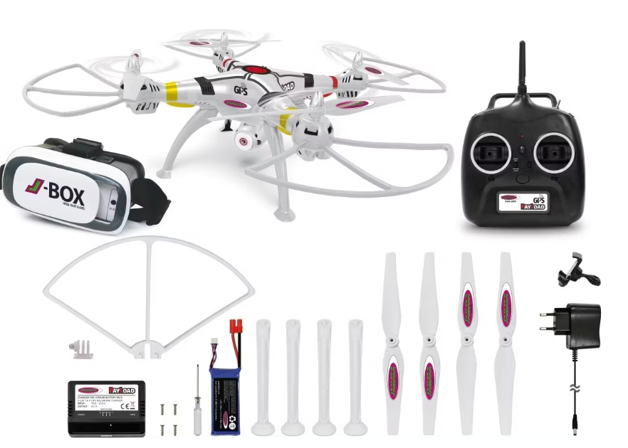 Jamara Payload GPS VR Drohne - 720p HD Kamera - 62x62x18,8 cm - Weiß
