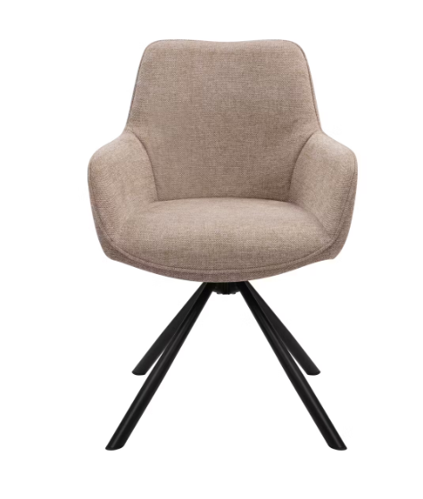 Dutchbone Oliver Drehbare Esszimmerstühle - 57x60x86 cm - Taupe (2er Set) - Beige