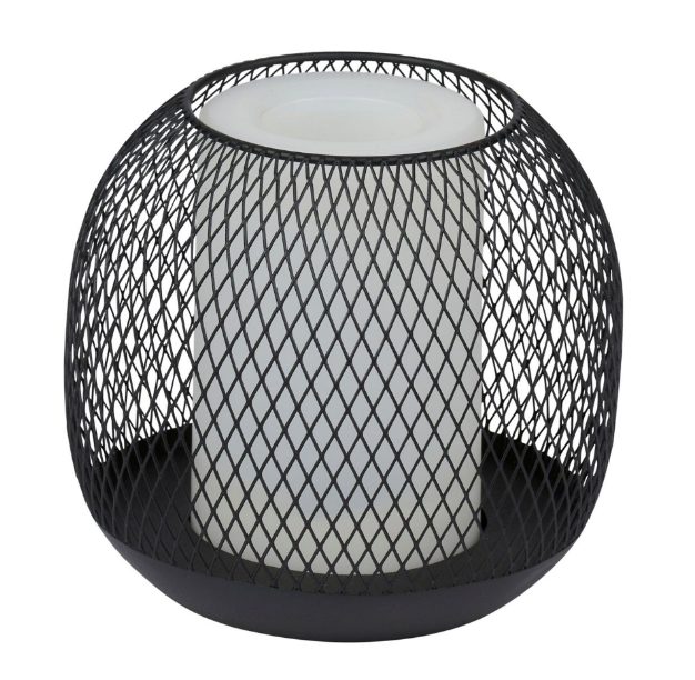 Arti Casa Solar Tischlampe Ø13x14 cm Schwarz - Stimmungsvolle Metall-Laterne für drinnen und draußen