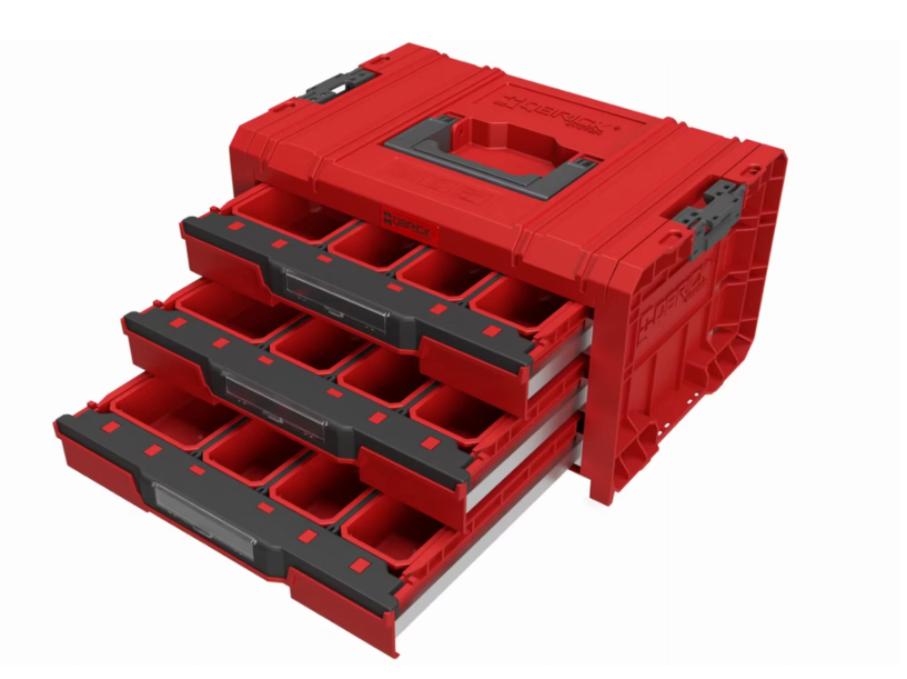 Qbrick System Pro Schublade Workshop - Set 4 - 525 x 345 x 885 mm - Rot