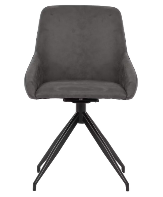 Dutchbone Esszimmerstuhl Laurel 360° drehbar - Anthrazit - 60x51x85 cm