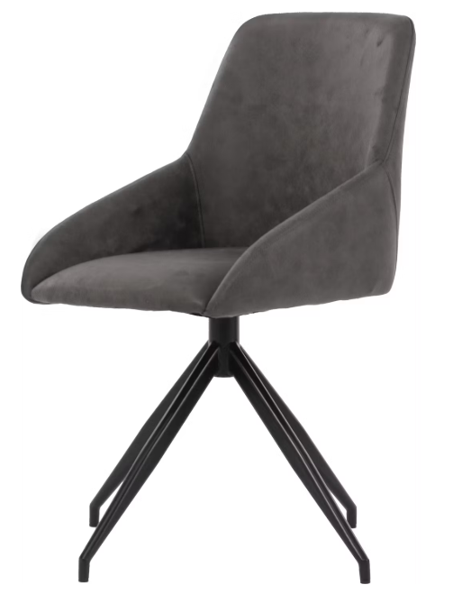 Dutchbone Esszimmerstuhl Laurel 360° drehbar - Anthrazit - 60x51x85 cm