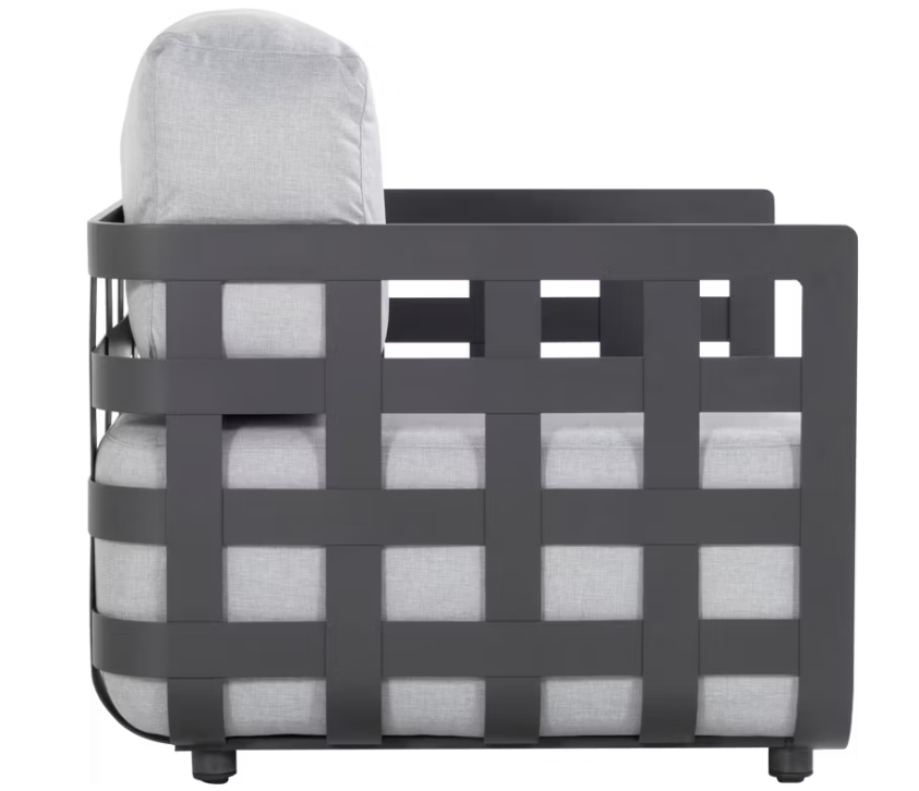 Hartman Cestelli Lounge Stuhl - 84x84x85 cm - Aluminium Holzkohle