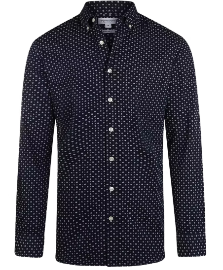 McGregor Indigo Hemd Herren Navy - Regular Fit - 100% Baumwolle - Größe L
