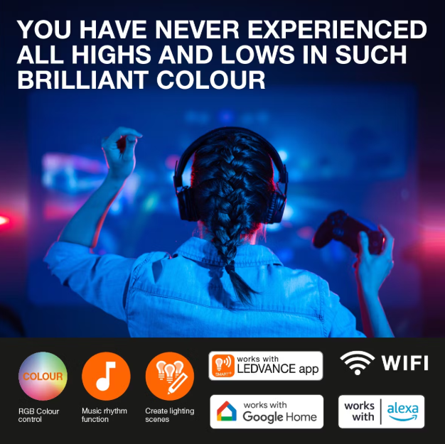 Ledvance Cornerslim Smart Wifi Stehleuchte - 80 cm - RGB & CCT - Schwarz