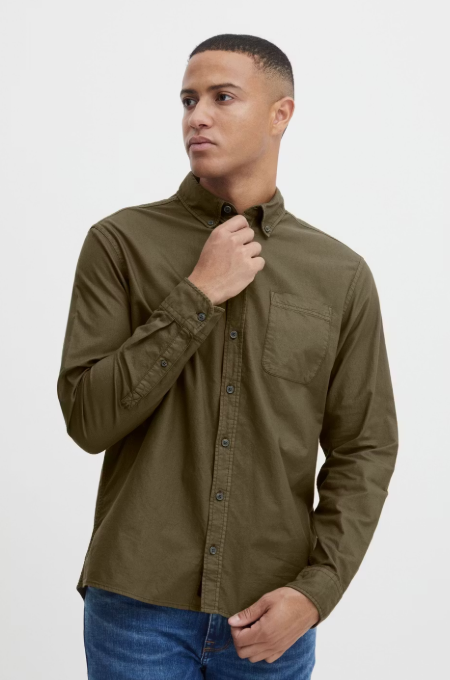 Blend Shirt Oxford Forest Night - Herren - Regular Fit - Größe XL