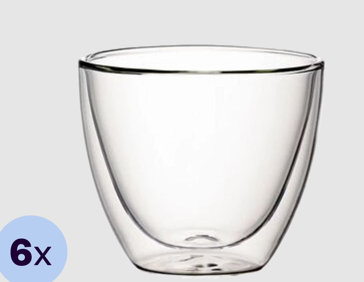 Villeroy & Boch Manufaktur Rock - 6er-Set Doppelwandige Teegläser - 250 ml - Borosilikatglas - Mikrowellen- und spülmaschinenfest