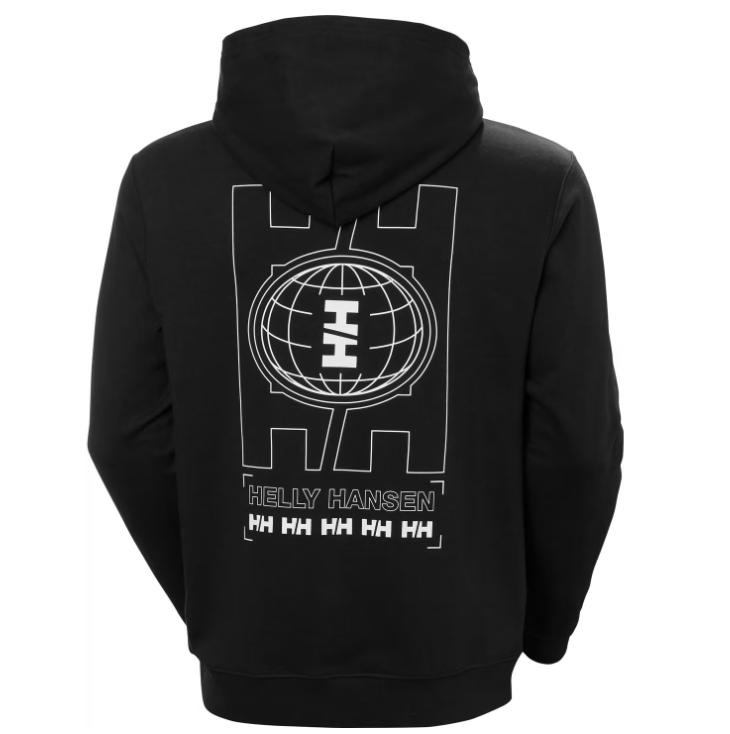 helly hansen core graphic hoodie men - Größe M - schwarz - 80% Baumwolle / 20% Polyester - regular fit