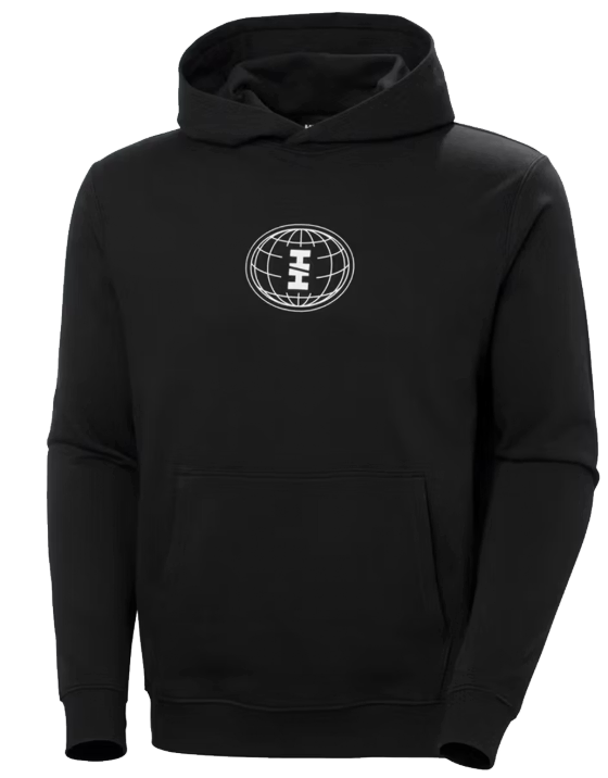 helly hansen core graphic hoodie men - Größe M - schwarz - 80% Baumwolle / 20% Polyester - regular fit
