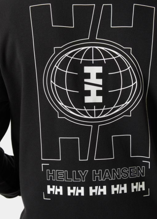 helly hansen core graphic hoodie men - Größe M - schwarz - 80% Baumwolle / 20% Polyester - regular fit