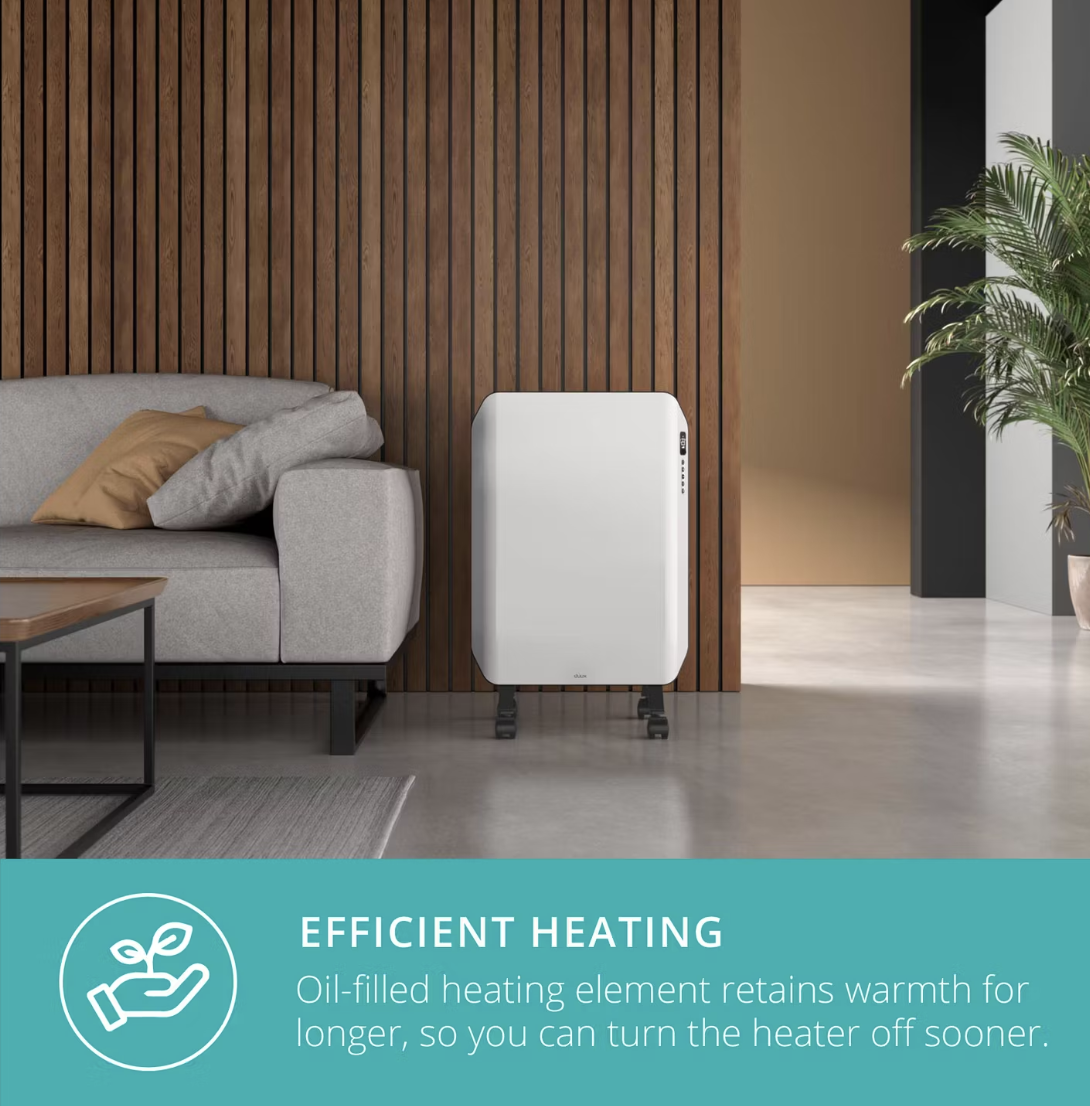 Duux Edge ölgefüllter Heizkörper - 1500 W - Smart Heating - Mit Ventilator - 46 x 32 x 71 cm - Weiß