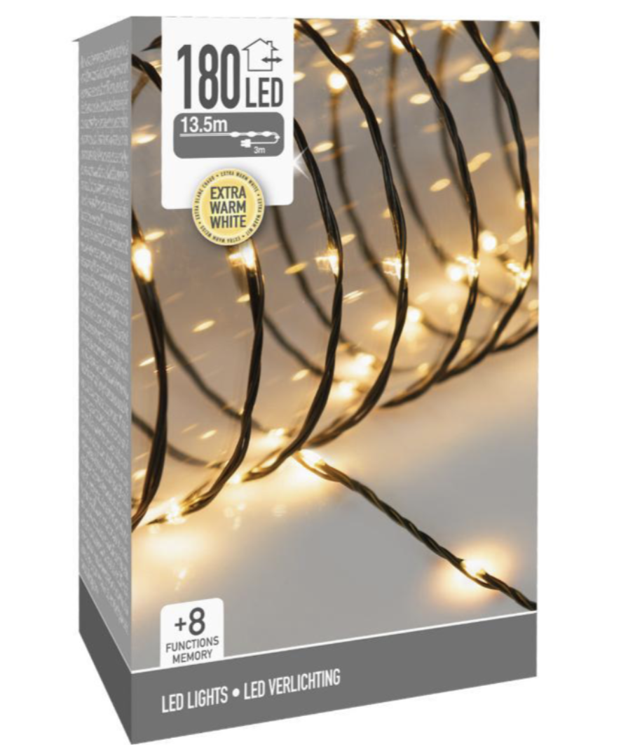 LED-Weihnachtsbeleuchtung 180 LED - Extra warmweiß - Soft Wire - 14 x 9 x 6 cm