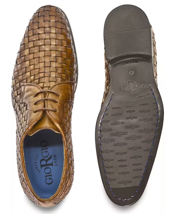Giorgio Bufalino Leder Flechtschuhe - Cognac - Größe 47 - Italienischer Stil & Luxus