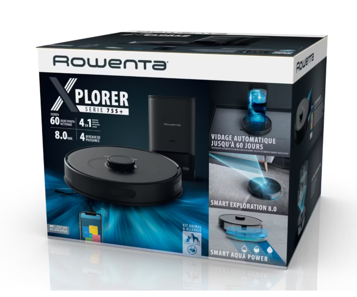 Rowenta X-Plorer Series 75 S RR8595 - Staubsaugerroboter mit automatischer Entleerungsstation, Lasernavigation und Wischfunktion