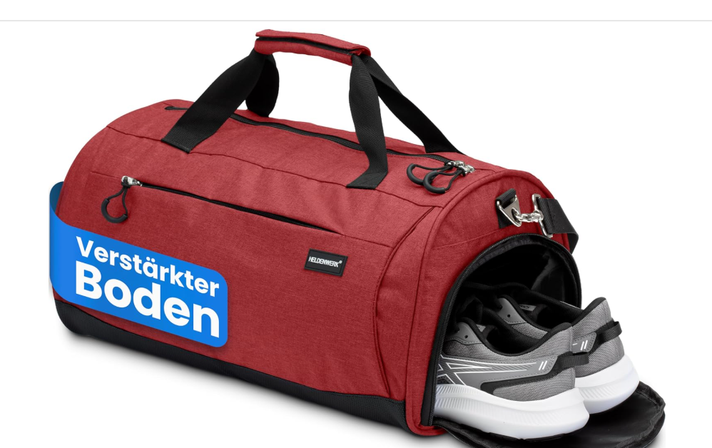 HELDENWERK Sporttasche - Sporttasche mit Schuhfach & wasserdichtem Nassfach - Workout- und Reisetasche für Damen & Herren - Fitness-, Reise- & Wochenendtasche - 50L - Pink