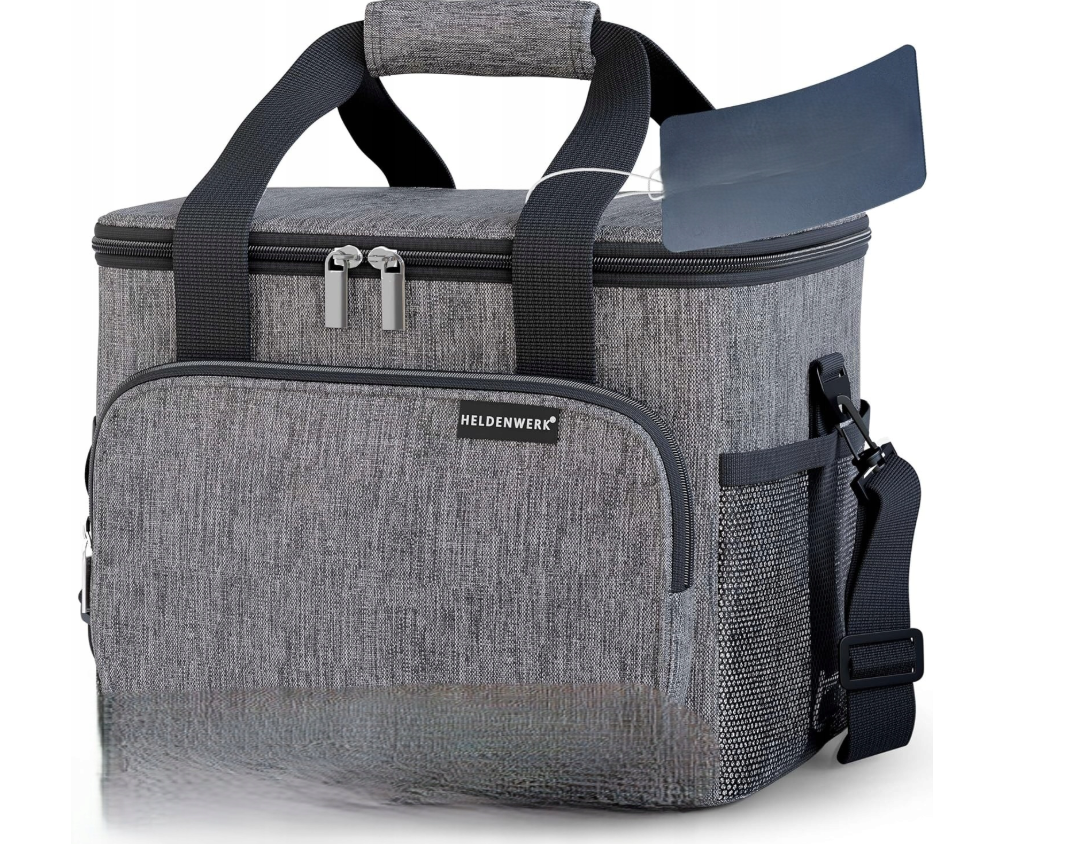 Heroism isolierte Thermo-Lunchbag - 20L - grau - 34 x 26 x 26 cm - geräumige Kühltasche mit Tragegurt