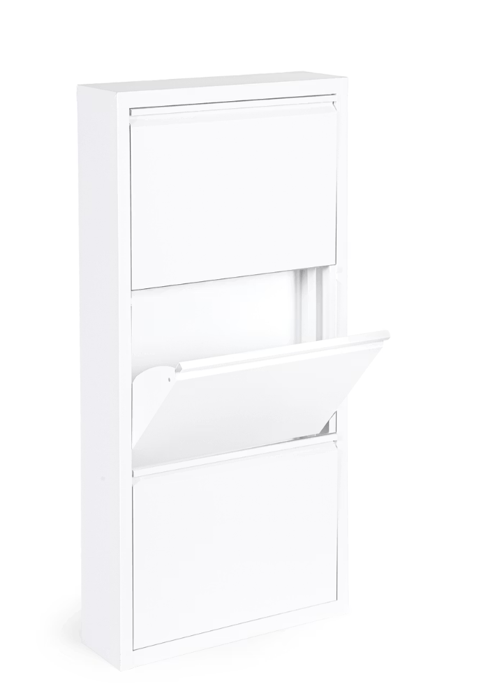 Bizzotto Eyvin Schuhregal drei Fächer - weiß - 50 x 15 x 106 cm