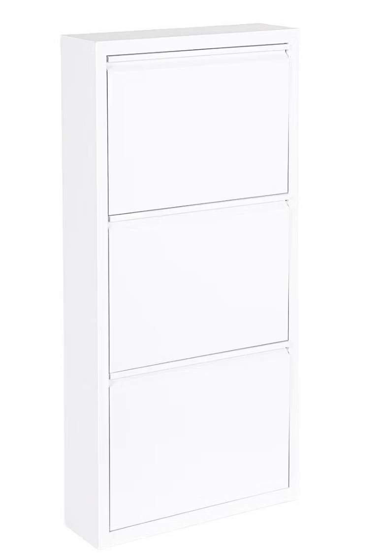 Bizzotto Eyvin Schuhregal drei Fächer - weiß - 50 x 15 x 106 cm