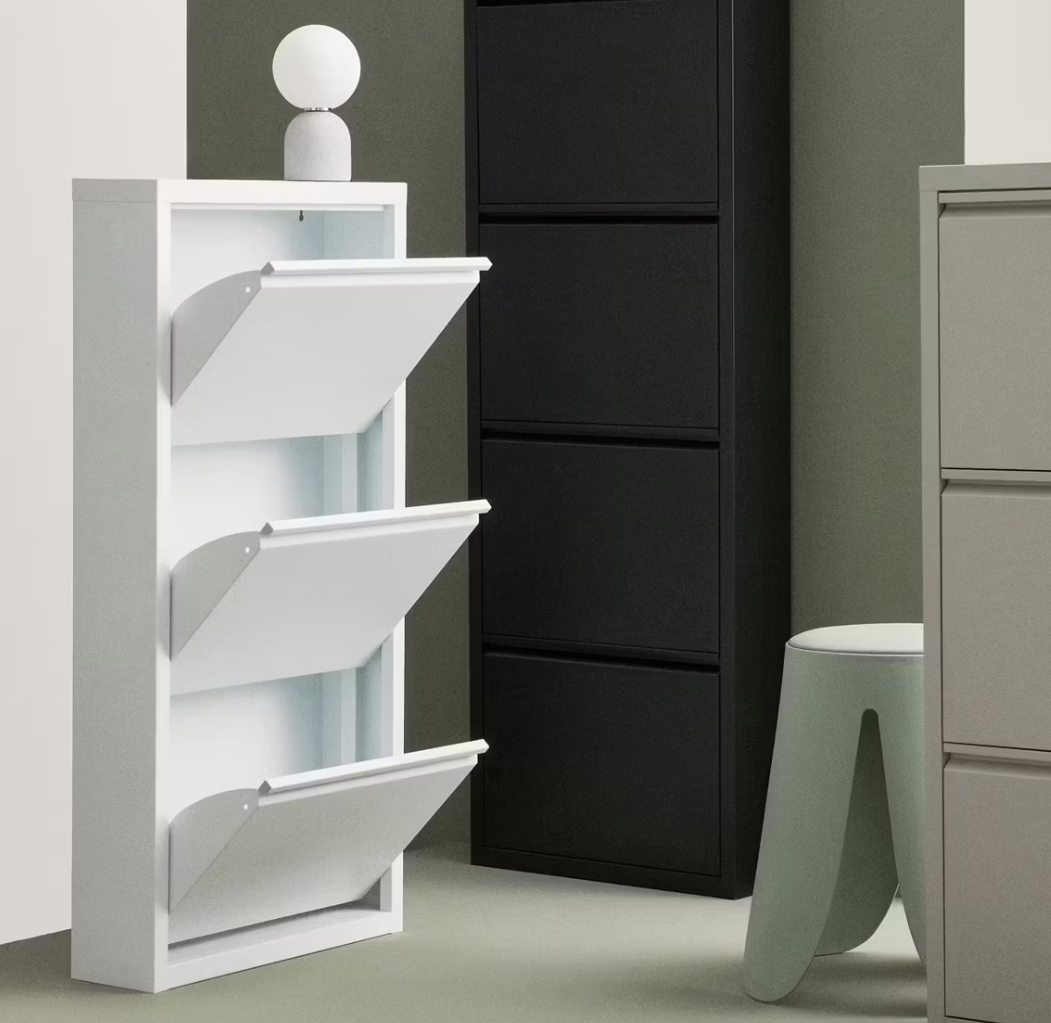 Bizzotto Eyvin Schuhregal drei Fächer - weiß - 50 x 15 x 106 cm