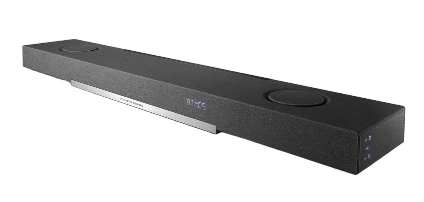 Porsche Design Soundbar PDB90 5.1.2 Dolby Atmos DTS-X - Schwarz - 1200 x 210 x 88 mm