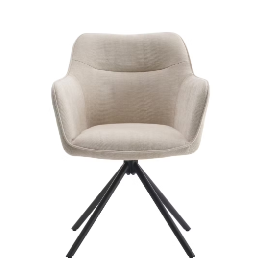 Criks Design Preston Esstisch-Drehstuhl 2er-Pack - Beige - 180° drehbar - 80,5 x 58 x 59 cm