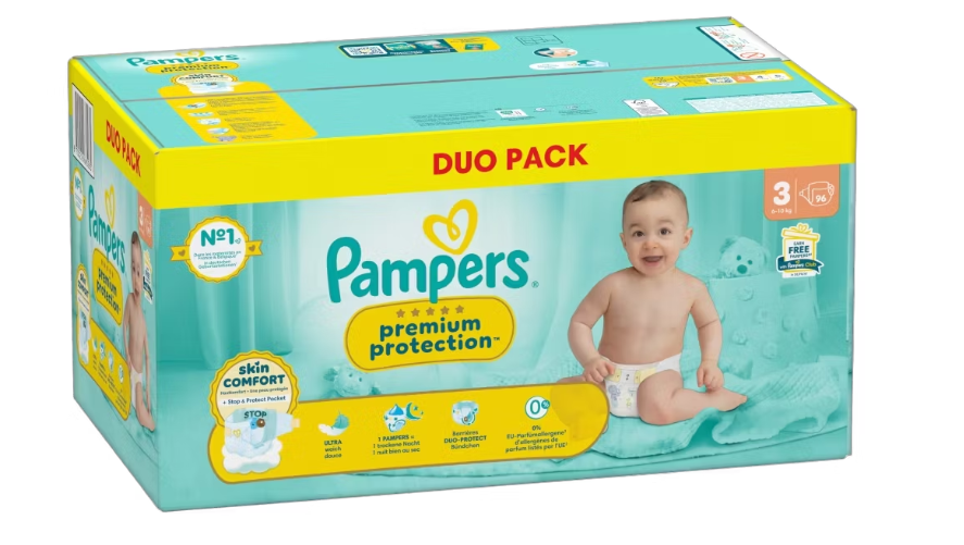 Pampers Premium Protection Windeln Größe 3 - 96 Stück - 6-10 kg - Weiß