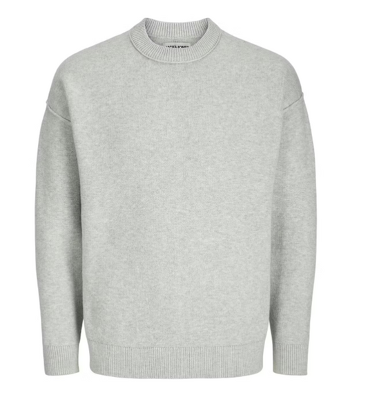 Jack & Jones Max Knit Crew Pullover - Hellgrau Melange - XL