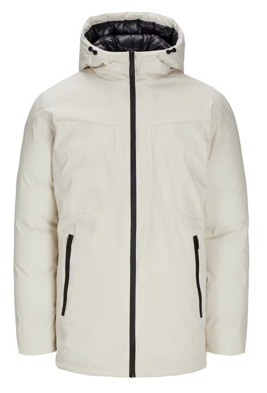 Jack & Jones Planet Parka Herrenjacke - Größe M - Farbe Creme