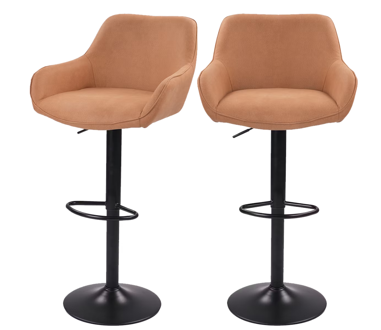 Dutchbone Oliver Barhocker - Cognac - 56 x 54 x 109 cm - 2er Set