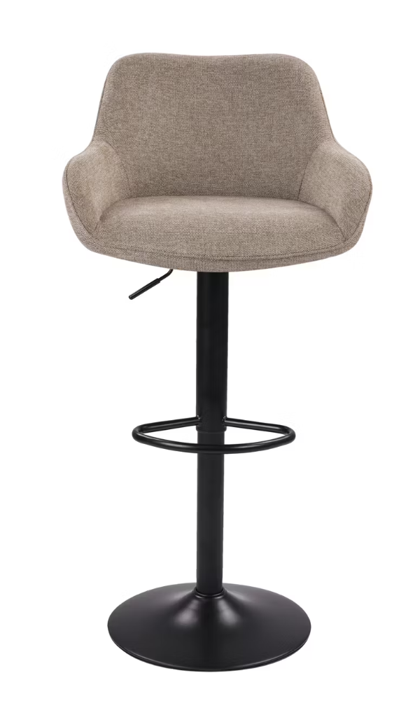 Dutchbone Oliver Barhocker - 2er Set - Taupe - 56 x 54 x 109 cm - Verstellbare Sitzhöhe 60-80 cm