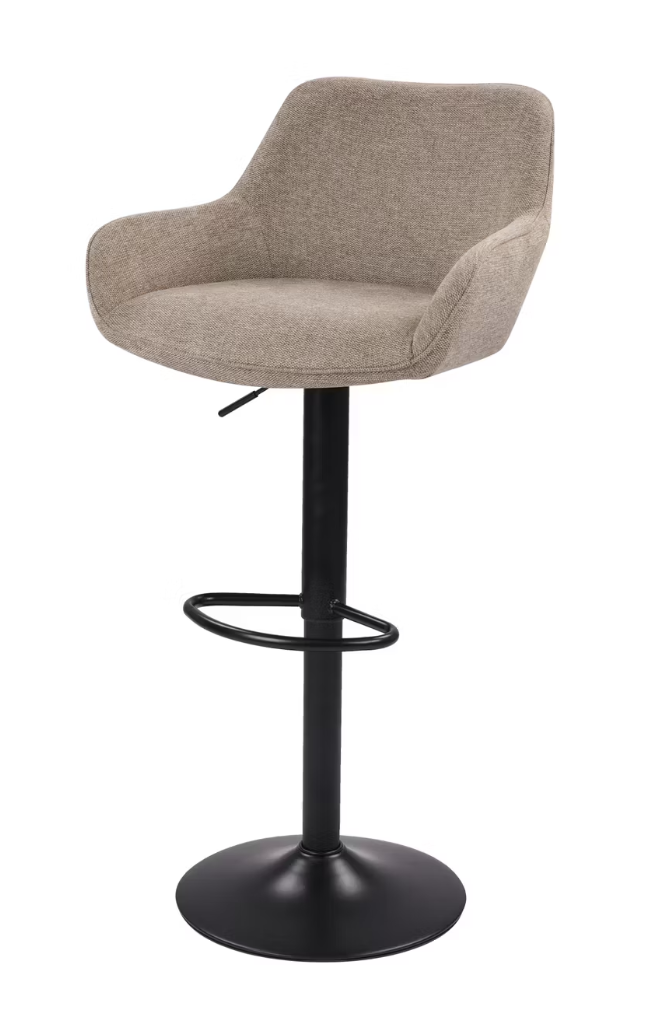 Dutchbone Oliver Barhocker - 2er Set - Taupe - 56 x 54 x 109 cm - Verstellbare Sitzhöhe 60-80 cm