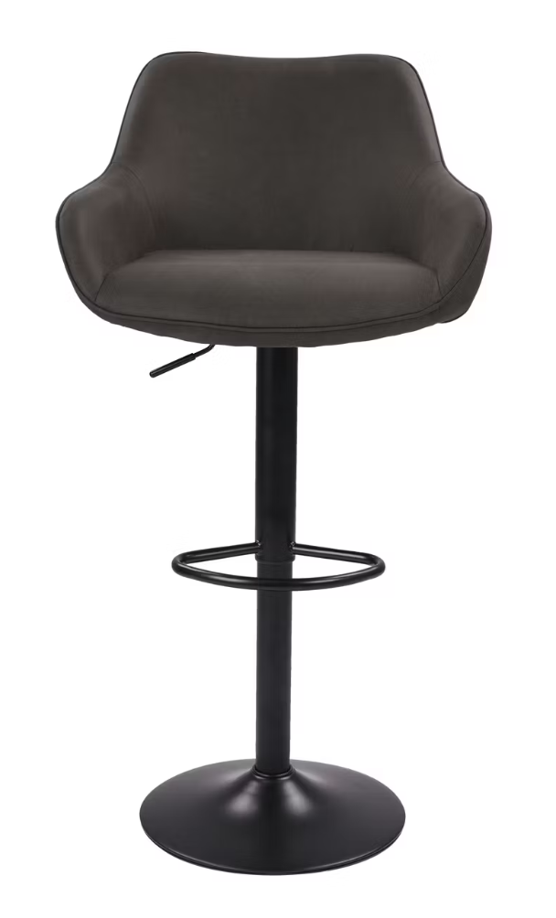 Dutchbone Oliver Barhocker 2er-Set - Anthrazit - 56 x 54 x 109 cm - Verstellbare Sitzhöhe 60-80 cm