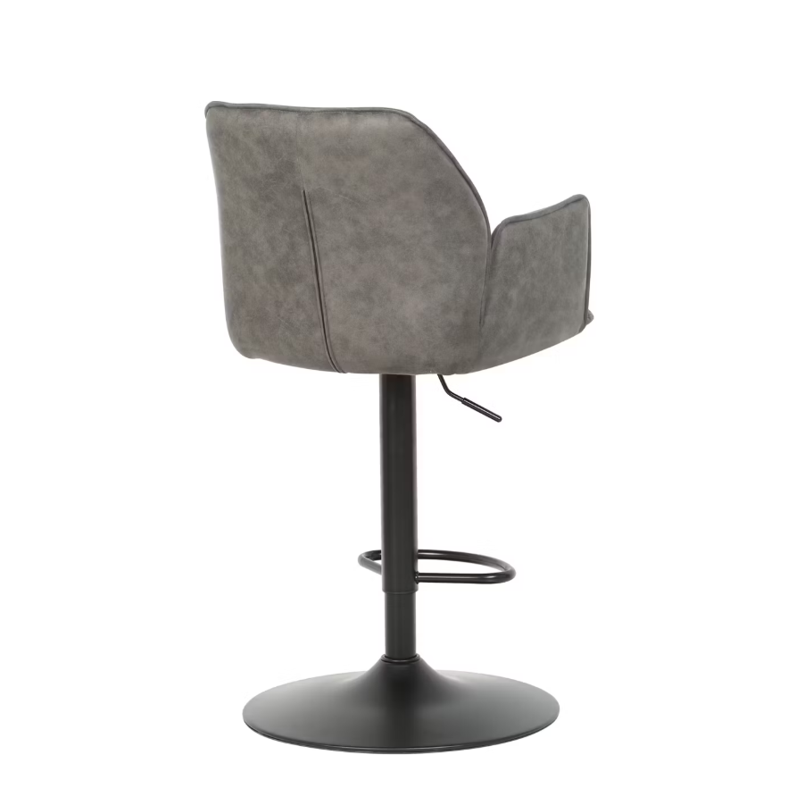 Duopack Jill Barhocker - 2x Jill Barhocker - 51 x 53 x 96-116 cm - Mikrofaser Anthrazit
