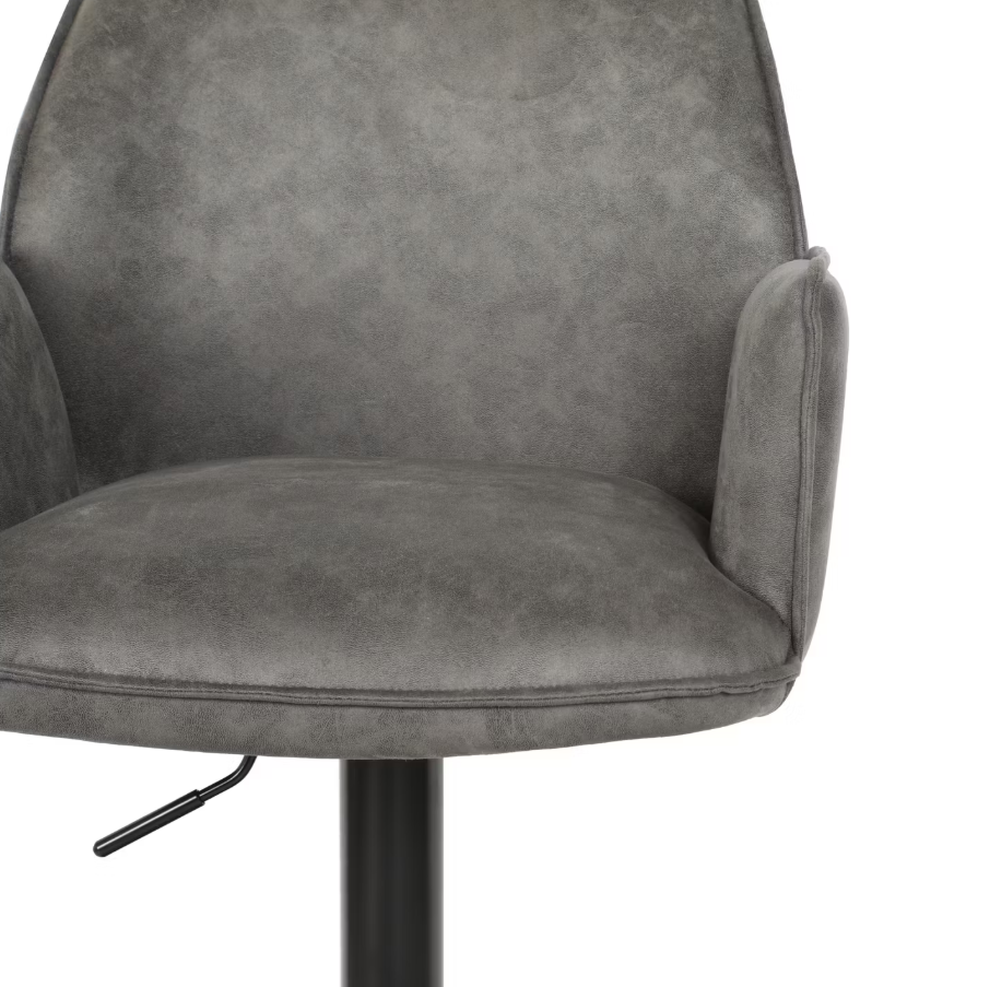 Duopack Jill Barhocker - 2x Jill Barhocker - 51 x 53 x 96-116 cm - Mikrofaser Anthrazit