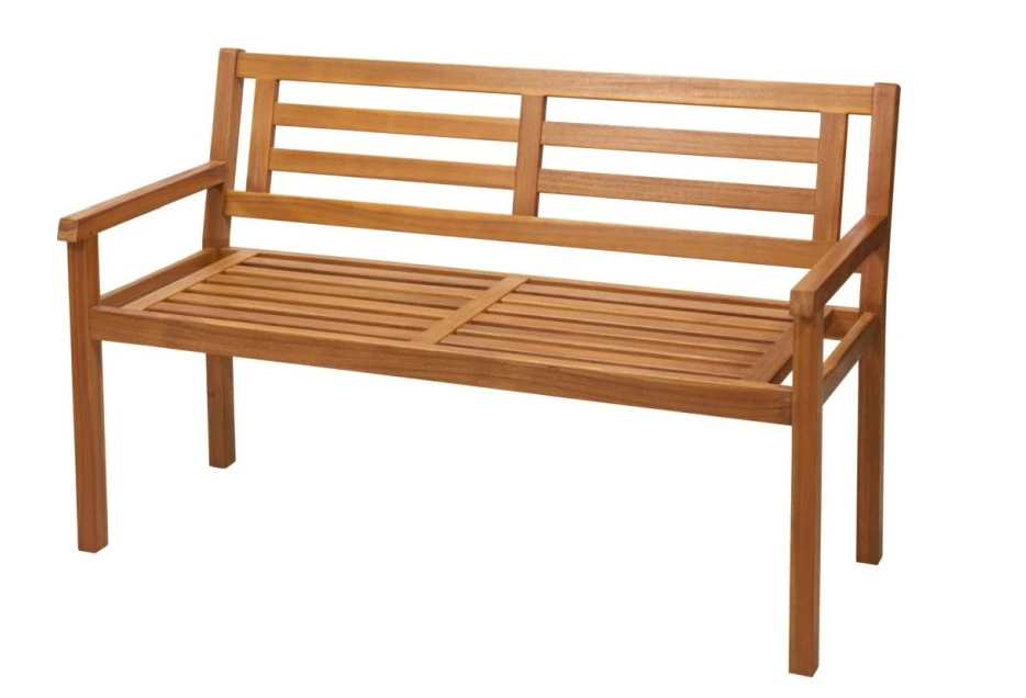 ProGarden Gartenbank - 120 x 57 x 75 cm - Akazie - natürliche Teakholzoptik