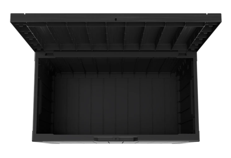 LifeGoods Aufbewahrungsbox XS 170L - Gartenkissen-Aufbewahrungsbox - Wasserdicht - Wetterfest - Holzoptik - Mit Schlosshalterung - Grau
