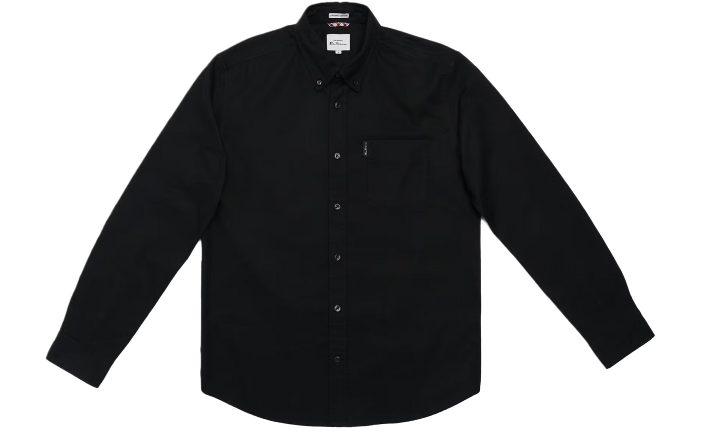 Ben Sherman Signature Oxford Hemd Herren | Größe S | Schwarz | 100% Bio-Baumwolle