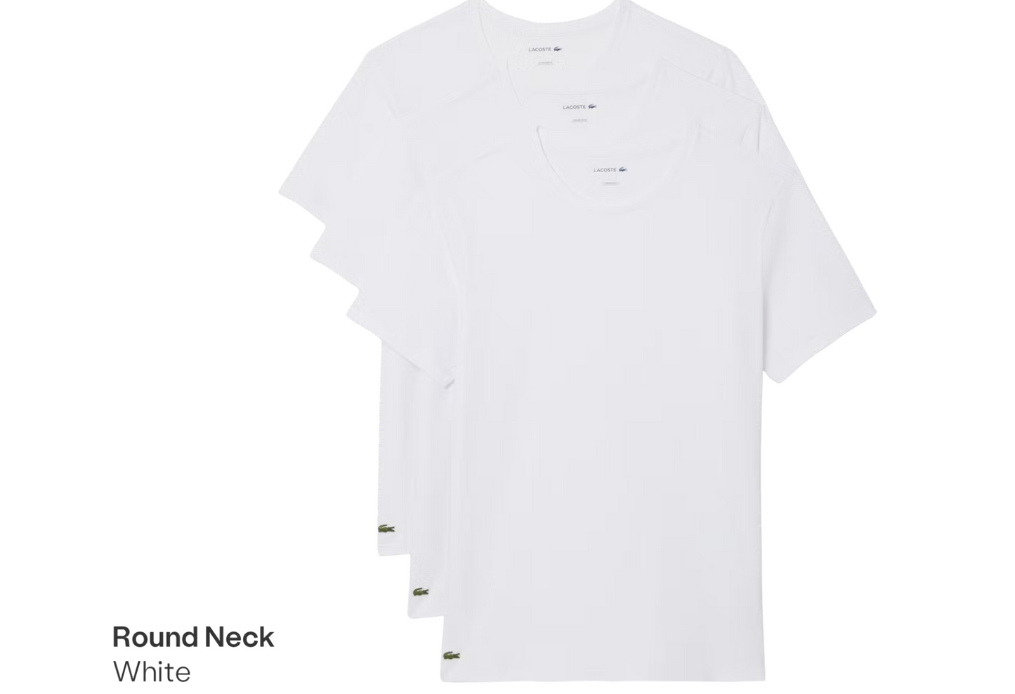 Lacoste Basic T-Shirts Herren | Slim Fit | 100% Baumwolle Jersey | 6 Stück
