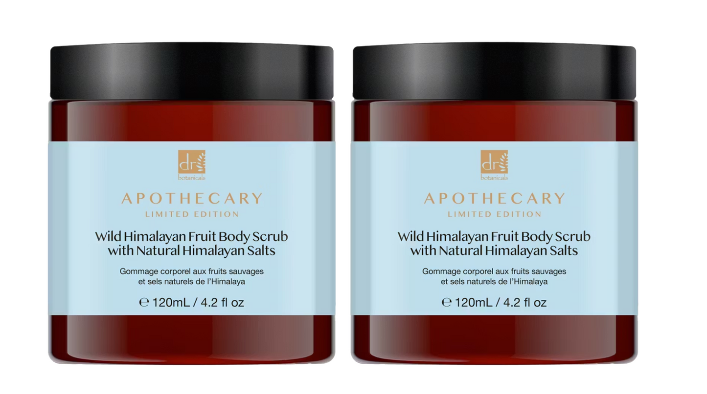 Dr Botanicals Himalaya-Körperpeeling | Vegan | Mit Himalaya-Salz | 120 ml | 2 Stück