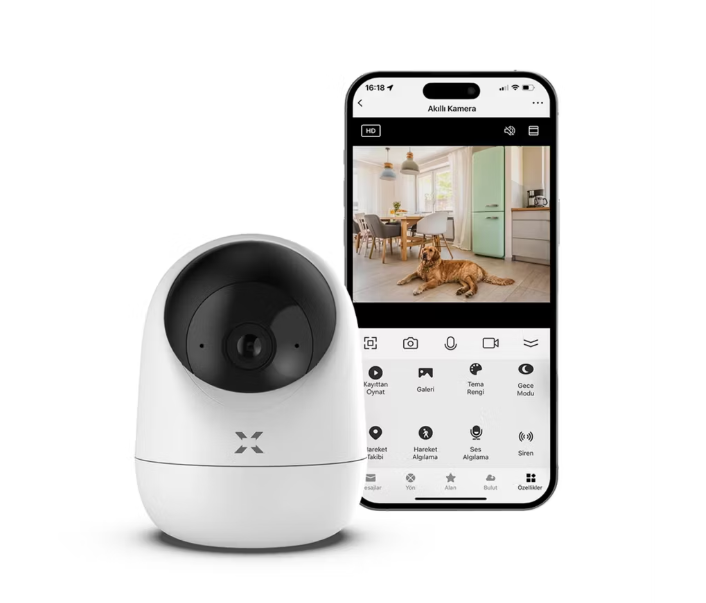 2x Xenon Smart Indoor Camera - 3 MP X7207 - Drahtlos - App-kompatibel - Nachtsicht & Personenerkennung