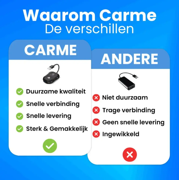 CarMe Luxe 2-in-1 Auto-Dongle - Wireless CarPlay & Android Auto - 5GHz Verbindung - USB-C & USB-A - 2024 Modell - Schwarz
