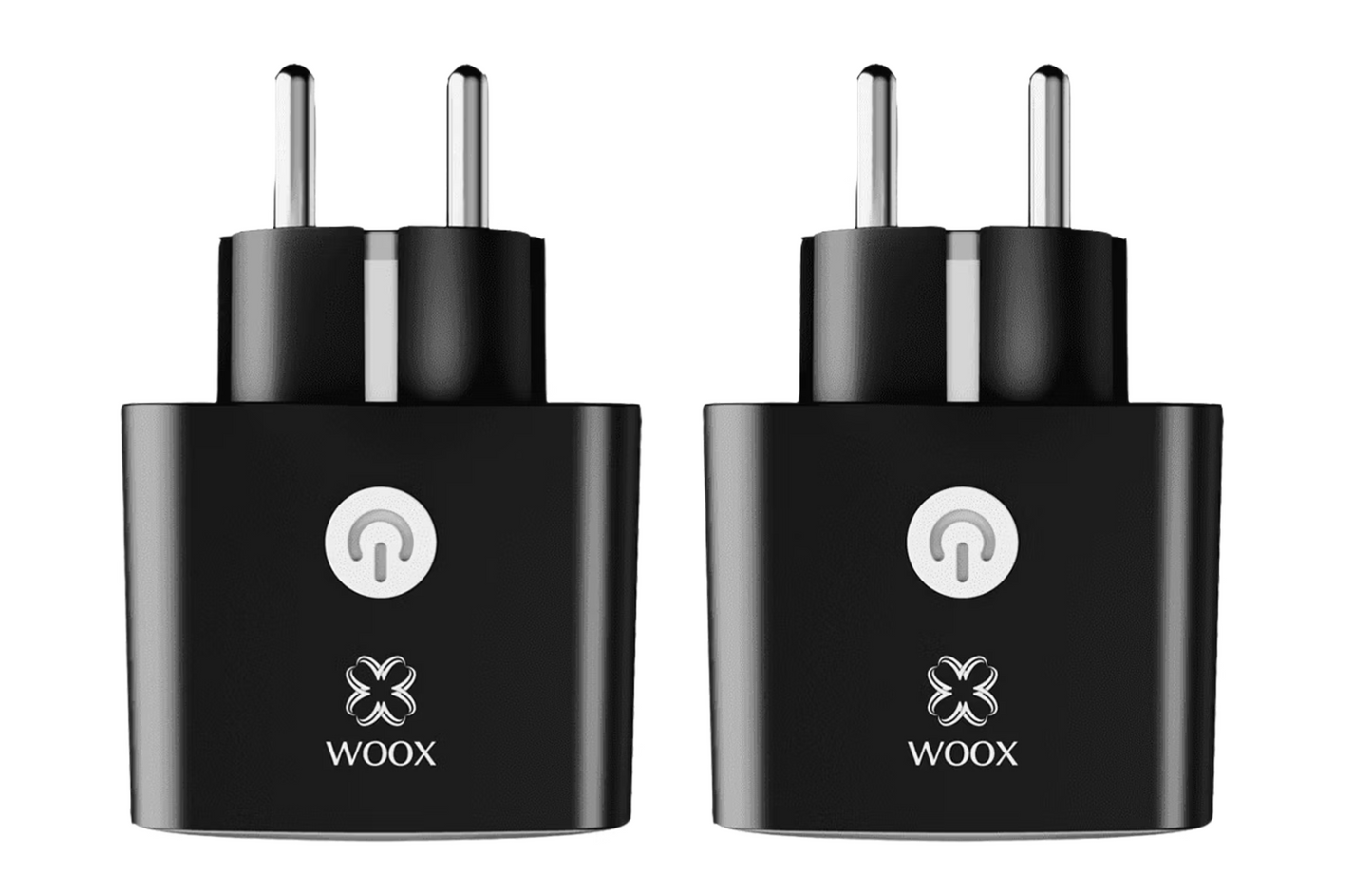 Woox R6169 Wifi & Matter Smart Plug 2er-Pack - Schwarz - 55 x 55 x 84 mm