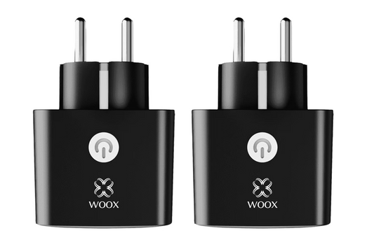 Woox R6169 Wifi & Matter Smart Plug 2er-Pack - Schwarz - 55 x 55 x 84 mm
