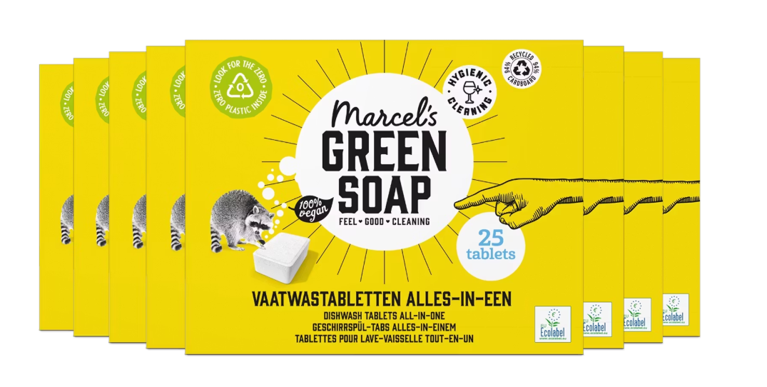 marcel's green soap Geschirrspültabletten Grapefruit & Limette - 25 Stück - 8er Pack